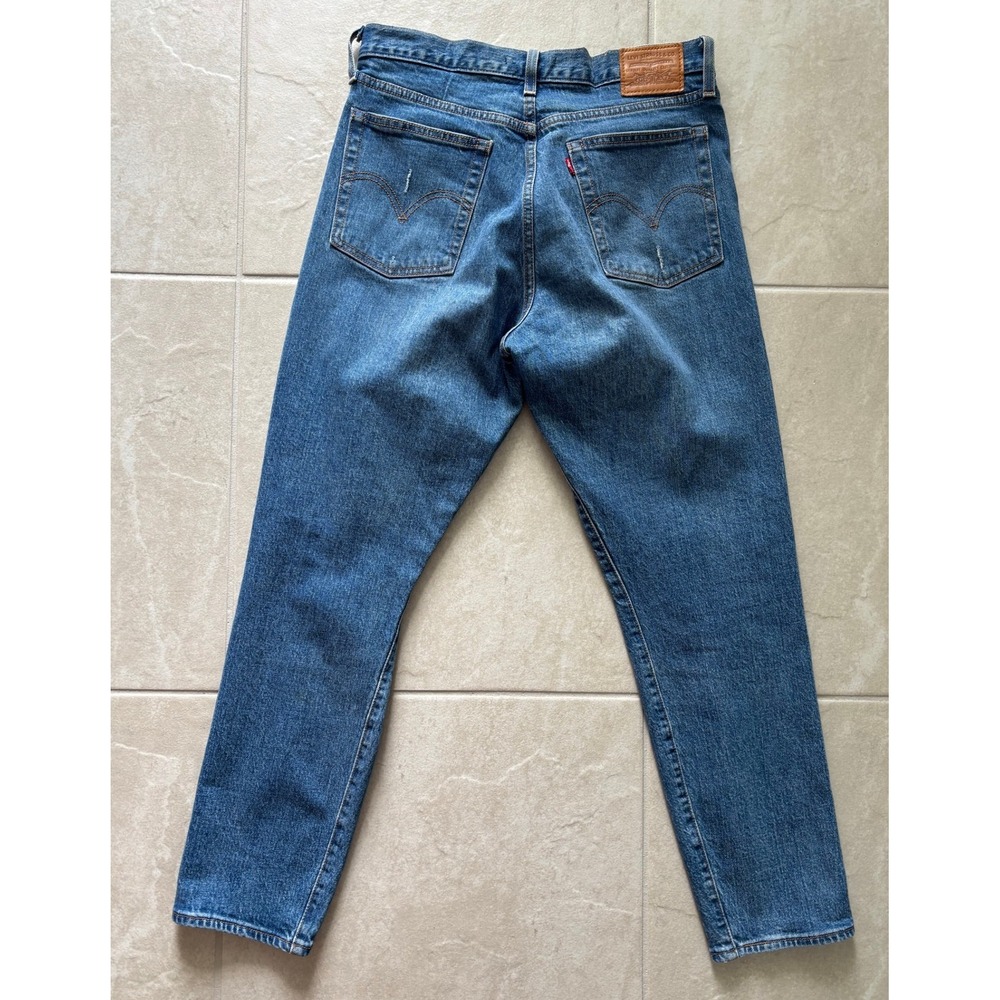 Levis Jeans Womens 29 Blue Wedgie Straight Button Fly High Rise Dark Wash Denim‎ - Picture 4 of 9